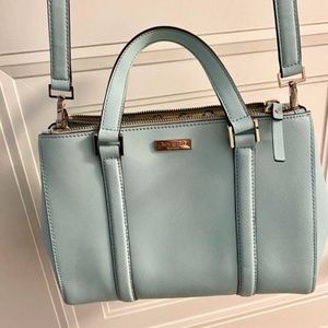 Kate spade satchel handbag - crossbody strap - light blue
